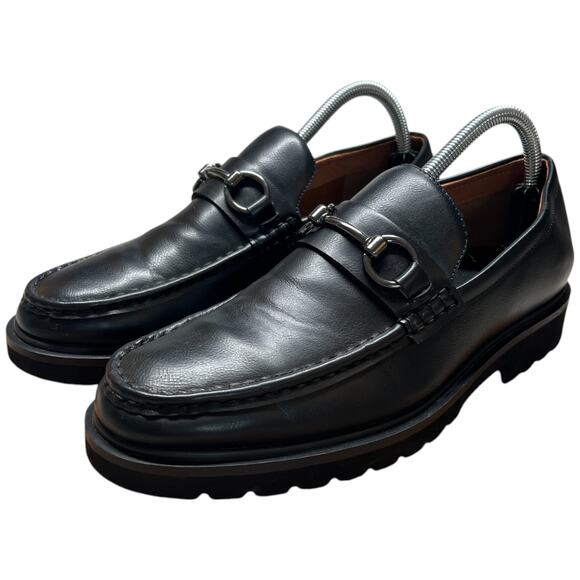 Steve Madden Shoes - STEVE MADDEN Mister Women's 8 Black Leather Loafer Lug Sole Horse Bit Slip On